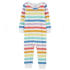 Rainbow striped pajamas